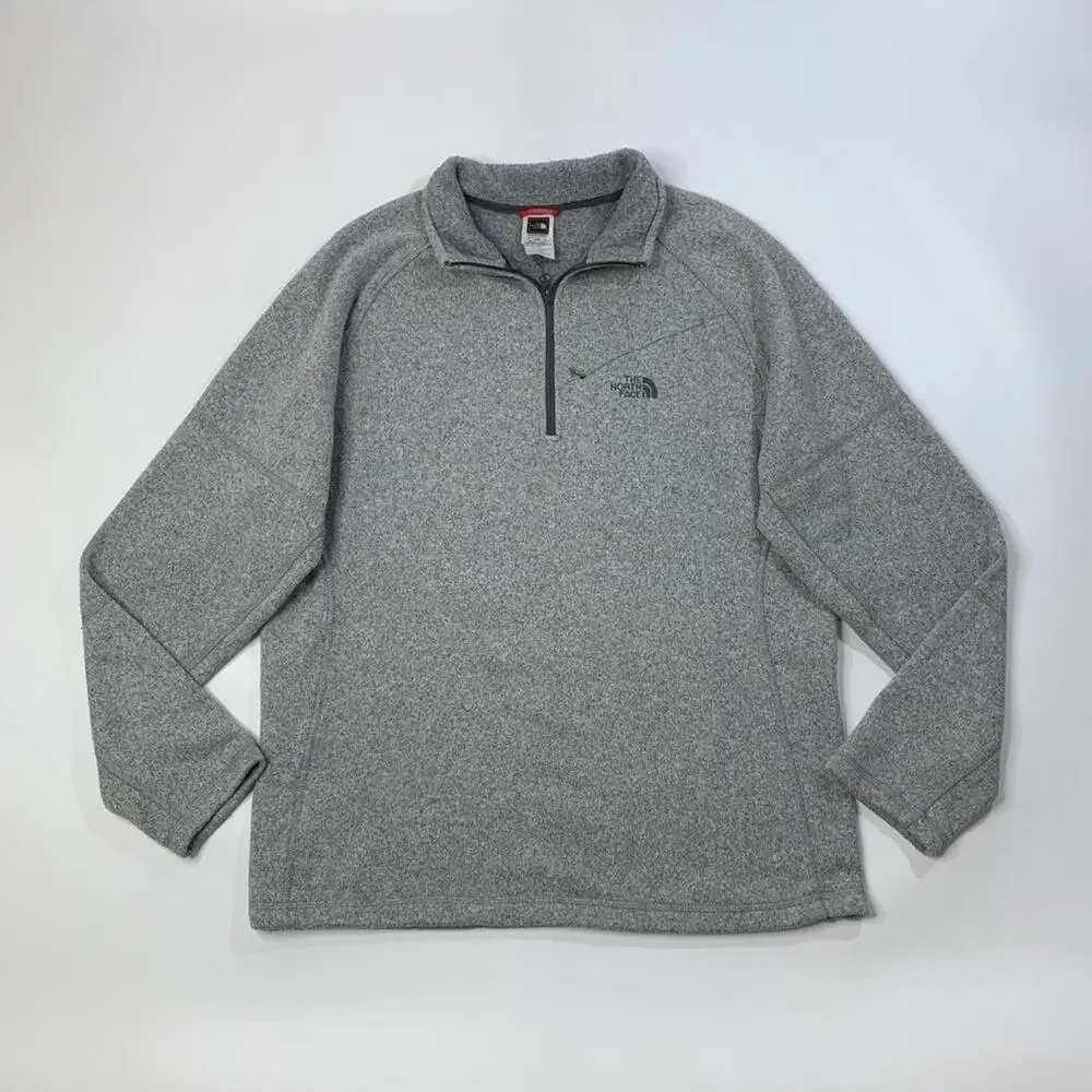 The North Face Sweatshirt Mens L Large Iron Grizzly Fleece Quarter Zip Pullover